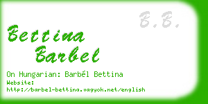 bettina barbel business card