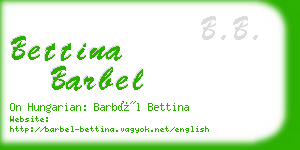 bettina barbel business card